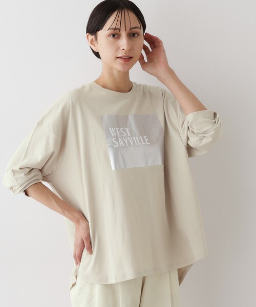 Dessin（デッサン）の「【洗える】箔プリントロングTシャツ（Tシャツ/カットソー・レディース・ナチュラル/ホワイト系/ブラウン系その他・00/01/02/03）」の13枚目の写真