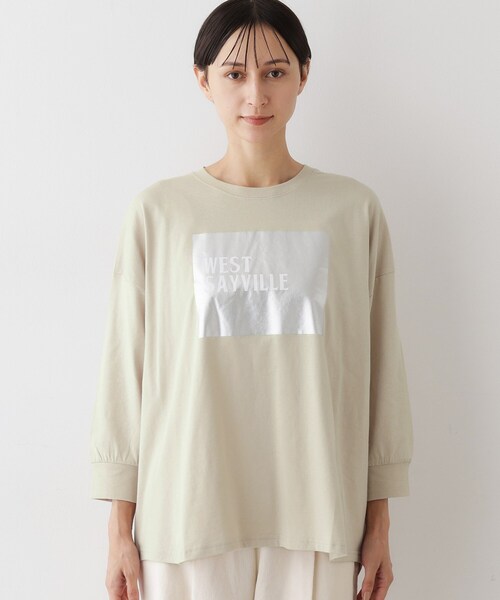 Dessin（デッサン）の「【洗える】箔プリントロングTシャツ（Tシャツ/カットソー・レディース・ナチュラル/ホワイト系/ブラウン系その他・00/01/02/03）」の16枚目の写真