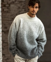 AKM Contemporary | 【WEB・直営店限定】AKM Contemporary(エイケイエムコンテンポラリー)モヘア オーバーサイズ グラデーション ニット(保温性/起毛)(ニット/セーター)