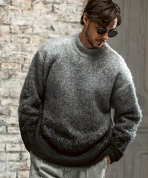AKM Contemporary | 【WEB・直営店限定】AKM Contemporary(エイケイエムコンテンポラリー)モヘア オーバーサイズ グラデーション ニット(保温性/起毛)(ニット/セーター)