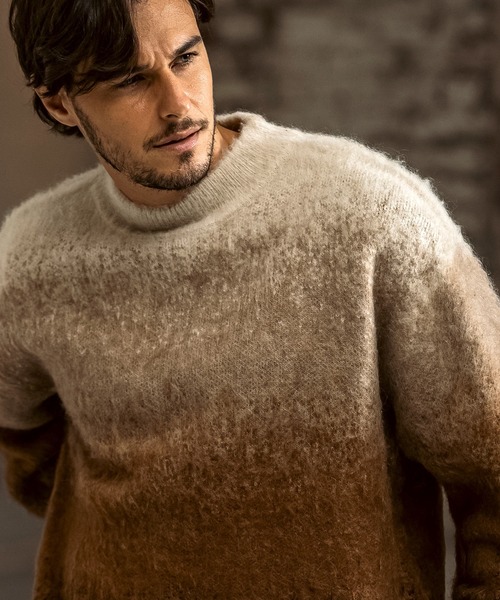 AKM Contemporary（エイケイエムコンテンポラリー）の「【WEB・直営店限定】AKM Contemporary(エイケイエムコンテンポラリー)モヘア オーバーサイズ グラデーション ニット(保温性/起毛)（ニット/セーター・メンズ・ブラック/ホワイト/ブラウン・S/M/L/XL）」の18枚目の写真