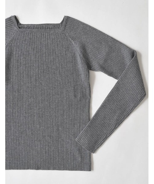 Re:EDIT（リエディ）の「[新色追加][2025AW COLLECTION]スクエアネックリブニットトップス（ニット/セーター・レディース・ブラック/アイボリー/ボルドー/ブラウン/チャコール/ブルー・MEDIUM/LARGE）」の8枚目の写真