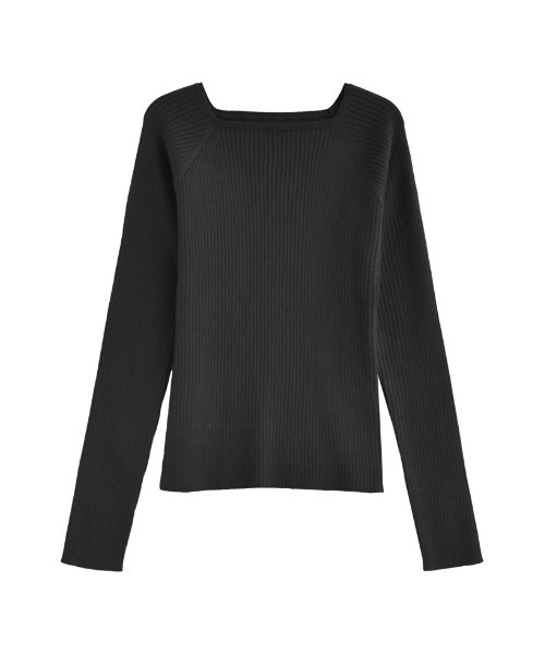 Re:EDIT（リエディ）の「[新色追加][2025AW COLLECTION]スクエアネックリブニットトップス（ニット/セーター・レディース・ブラック/アイボリー/ボルドー/ブラウン/チャコール/ブルー・MEDIUM/LARGE）」の10枚目の写真