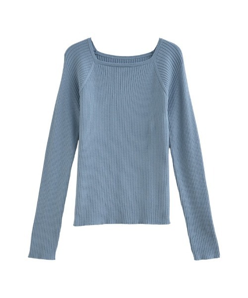 Re:EDIT（リエディ）の「[新色追加][2025AW COLLECTION]スクエアネックリブニットトップス（ニット/セーター・レディース・ブラック/アイボリー/ボルドー/ブラウン/チャコール/ブルー・MEDIUM/LARGE）」の19枚目の写真