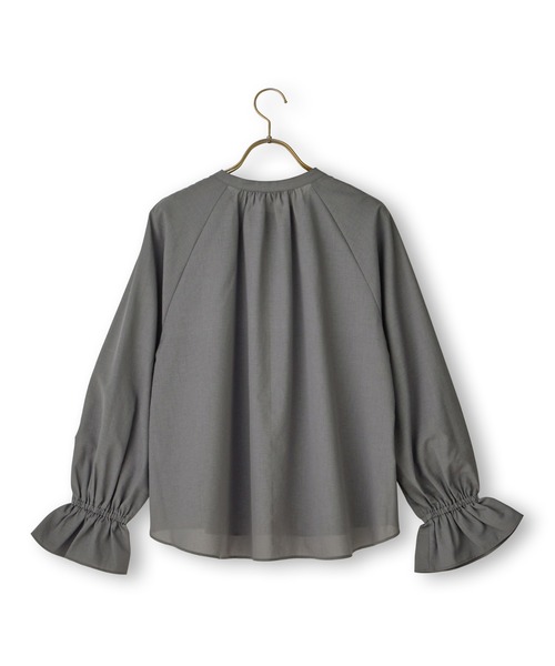 AOYAMA（アオヤマ）の「長袖　シアーブラウス（シャツ/ブラウス・レディース・グレー/ボルドー・L/M/S）」の6枚目の写真