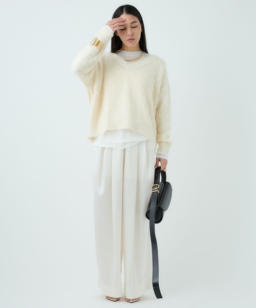 Chaos（カオス）の「Chaos(カオス)/ シルファーＶネックニット（ニット/セーター・レディース・アイボリー/ミント・FREE）」の4枚目の写真