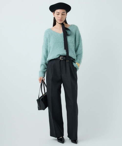 Chaos（カオス）の「Chaos(カオス)/ シルファーＶネックニット（ニット/セーター・レディース・アイボリー/ミント・FREE）」の14枚目の写真