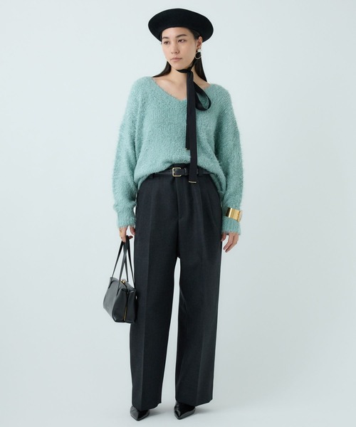 Chaos（カオス）の「Chaos(カオス)/ シルファーＶネックニット（ニット/セーター・レディース・アイボリー/ミント・FREE）」の15枚目の写真