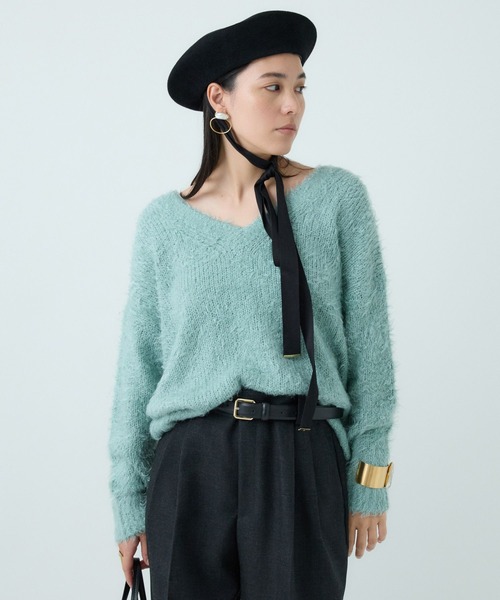 Chaos（カオス）の「Chaos(カオス)/ シルファーＶネックニット（ニット/セーター・レディース・アイボリー/ミント・FREE）」の20枚目の写真