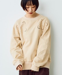Crisp | ヴィンテージカットワークデザインスウェット(スウェット)