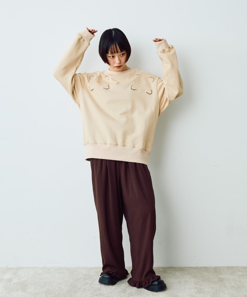 Crisp（クリスプ）の「ヴィンテージカットワークデザインスウェット（スウェット・レディース・アイボリー/グリーン・FREE）」の12枚目の写真