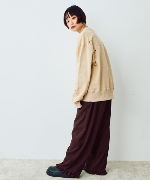 Crisp（クリスプ）の「ヴィンテージカットワークデザインスウェット（スウェット・レディース・アイボリー/グリーン・FREE）」の9枚目の写真