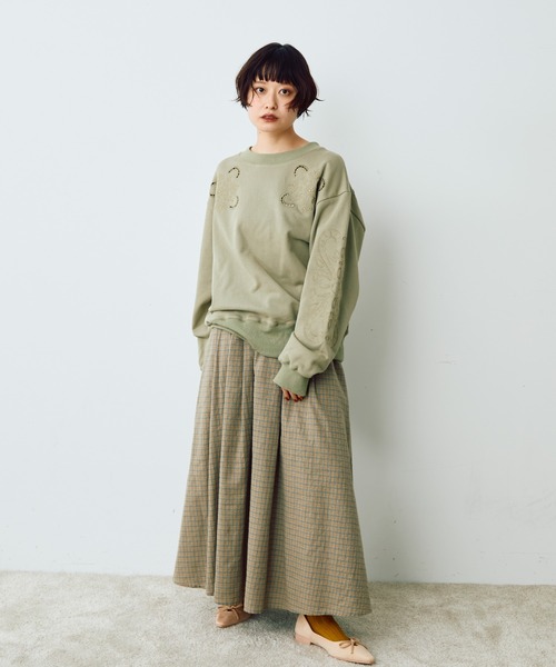 Crisp（クリスプ）の「ヴィンテージカットワークデザインスウェット（スウェット・レディース・アイボリー/グリーン・FREE）」の17枚目の写真