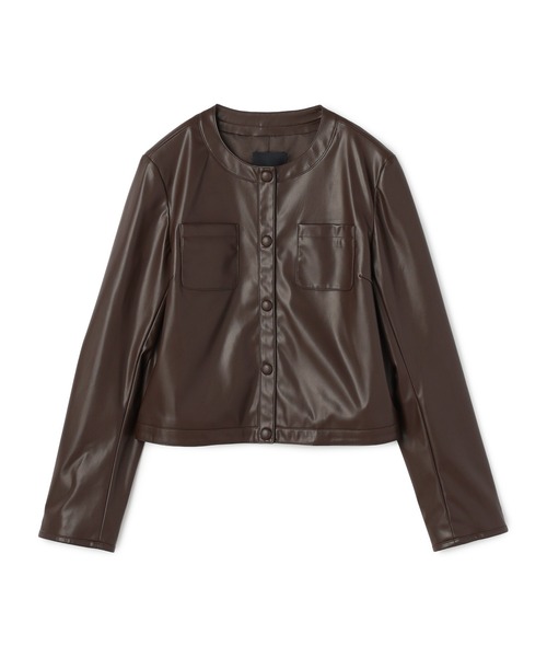フェイクレザーショートジャケット（その他アウター）｜N.O.R.C