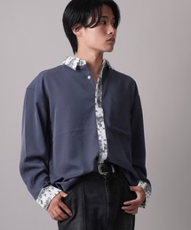 SlashDate（スラッシュデイト）の「【70】ナチュラルストレッチ 総柄クレリックシャツ（シャツ/ブラウス・レディース）」
