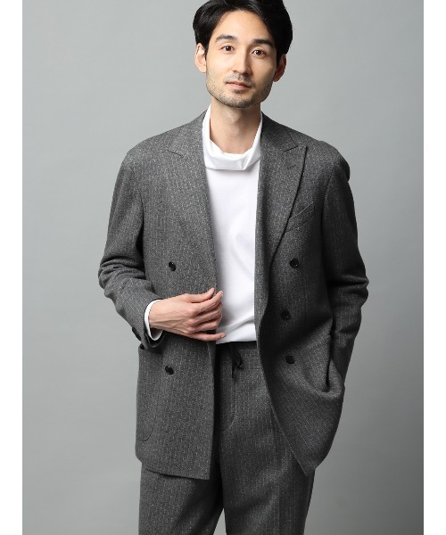 SUIT SQUARE(スーツスクエア)の「タートルネックTシャツ 長袖 ウォッシャブル 形態安定 シルケットスムースコットン 無地(Tシャツ/カットソー・メンズ・グレー系/ブラック系/ホワイト系・S/M/L/LL)」の6枚目の写真