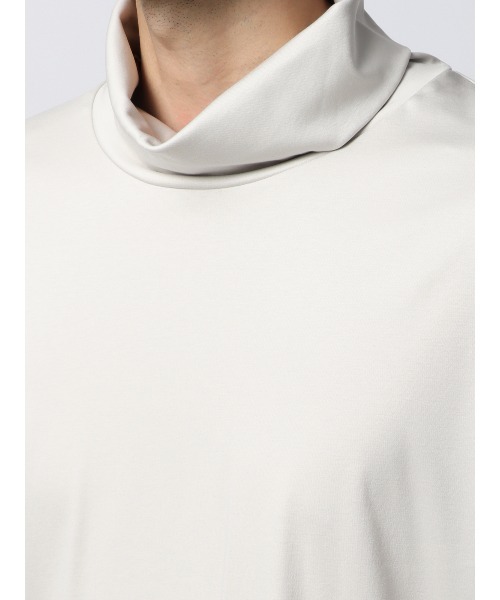 SUIT SQUARE(スーツスクエア)の「タートルネックTシャツ 長袖 ウォッシャブル 形態安定 シルケットスムースコットン 無地(Tシャツ/カットソー・メンズ・グレー系/ブラック系/ホワイト系・S/M/L/LL)」の12枚目の写真