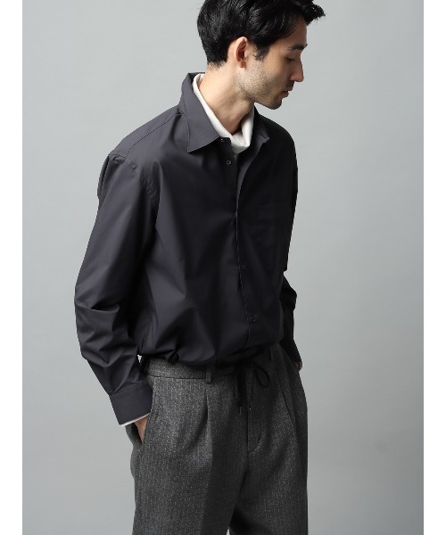 SUIT SQUARE(スーツスクエア)の「タートルネックTシャツ 長袖 ウォッシャブル 形態安定 シルケットスムースコットン 無地(Tシャツ/カットソー・メンズ・グレー系/ブラック系/ホワイト系・S/M/L/LL)」の15枚目の写真
