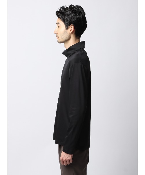 SUIT SQUARE(スーツスクエア)の「タートルネックTシャツ 長袖 ウォッシャブル 形態安定 シルケットスムースコットン 無地(Tシャツ/カットソー・メンズ・グレー系/ブラック系/ホワイト系・S/M/L/LL)」の19枚目の写真