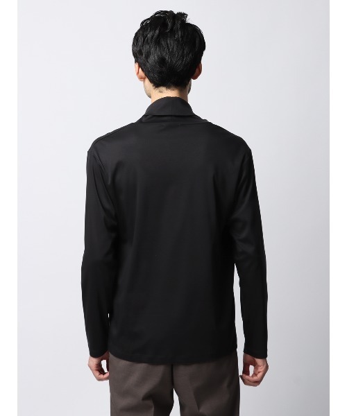 SUIT SQUARE(スーツスクエア)の「タートルネックTシャツ 長袖 ウォッシャブル 形態安定 シルケットスムースコットン 無地(Tシャツ/カットソー・メンズ・グレー系/ブラック系/ホワイト系・S/M/L/LL)」の20枚目の写真