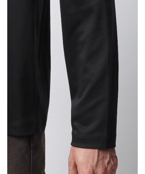 SUIT SQUARE(スーツスクエア)の「タートルネックTシャツ 長袖 ウォッシャブル 形態安定 シルケットスムースコットン 無地(Tシャツ/カットソー・メンズ・グレー系/ブラック系/ホワイト系・S/M/L/LL)」の22枚目の写真