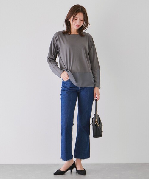 Jayro(ジャイロ)の「シアーデザインカットソー(Tシャツ/カットソー・レディース・ベージュ系その他/ブラック/チャコールグレー/ホワイト系その他・M)」の15枚目の写真