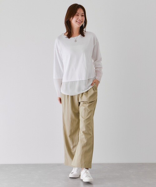 Jayro(ジャイロ)の「シアーデザインカットソー(Tシャツ/カットソー・レディース・ベージュ系その他/ブラック/チャコールグレー/ホワイト系その他・M)」の22枚目の写真