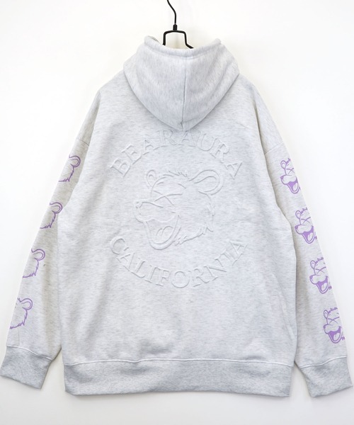 Burner（バーナー）の「【GROOVY STORE】ワイドシルエット デザインプルオーバーフーディー 裏起毛（パーカー・メンズ・ホワイト×グレー/杢グレー/ブラック/ブラック系その他2/スミクロ/ホワイト/ネイビー系/スモーキーグリーン系/ブラック系その他3/ホワイト系2/ライトブラック/ホワイト系3/グレイッシュベージュ・M/L/LL）」の4枚目の写真