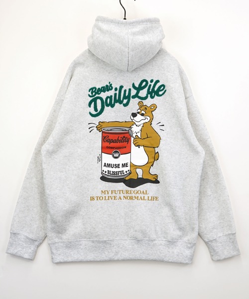 Burner（バーナー）の「【GROOVY STORE】ワイドシルエット デザインプルオーバーフーディー 裏起毛（パーカー・メンズ・ホワイト×グレー/杢グレー/ブラック/ブラック系その他2/スミクロ/ホワイト/ネイビー系/スモーキーグリーン系/ブラック系その他3/ホワイト系2/ライトブラック/ホワイト系3/グレイッシュベージュ・M/L/LL）」の2枚目の写真