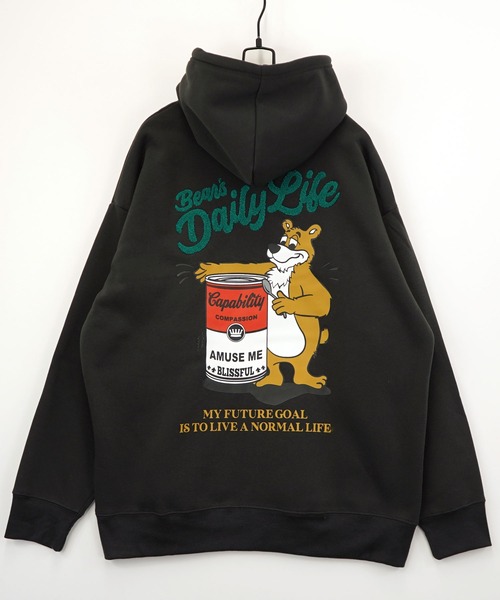 Burner（バーナー）の「【GROOVY STORE】ワイドシルエット デザインプルオーバーフーディー 裏起毛（パーカー・メンズ・ホワイト×グレー/杢グレー/ブラック/ブラック系その他2/スミクロ/ホワイト/ネイビー系/スモーキーグリーン系/ブラック系その他3/ホワイト系2/ライトブラック/ホワイト系3/グレイッシュベージュ・M/L/LL）」の7枚目の写真