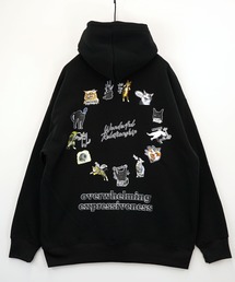 【GROOVY STORE】ワイドシルエット デザインプルオーバーフーディー 裏起毛