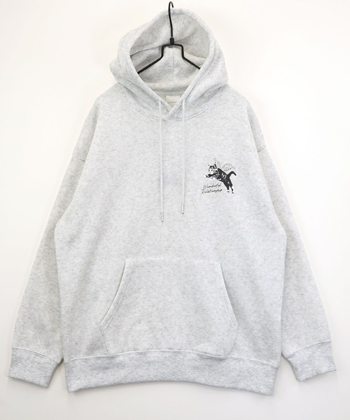 Burner（バーナー）の「【GROOVY STORE】ワイドシルエット デザインプルオーバーフーディー 裏起毛（パーカー・メンズ・ホワイト×グレー/杢グレー/ブラック/ブラック系その他2/スミクロ/ホワイト/ネイビー系/スモーキーグリーン系/ブラック系その他3/ホワイト系2/ライトブラック/ホワイト系3/グレイッシュベージュ・M/L/LL）」の14枚目の写真