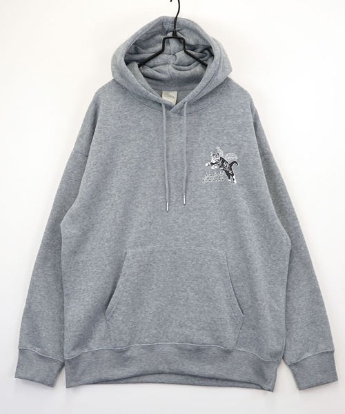 Burner（バーナー）の「【GROOVY STORE】ワイドシルエット デザインプルオーバーフーディー 裏起毛（パーカー・メンズ・ホワイト×グレー/杢グレー/ブラック/ブラック系その他2/スミクロ/ホワイト/ネイビー系/スモーキーグリーン系/ブラック系その他3/ホワイト系2/ライトブラック/ホワイト系3/グレイッシュベージュ・M/L/LL）」の18枚目の写真