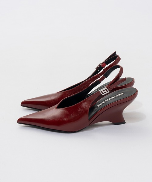 PRANK PROJECT（プランクプロジェクト）の「Vカットウェッジパンプス / V-Cut Wedge Pumps（パンプス・レディース・レッド/ブラック・36/37/38）」の13枚目の写真