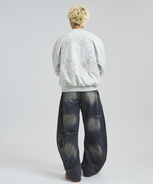 GALLIS ADDICTION(ガリスアディクション)の「GA SUEDE EMBOSS CREW(スウェット・メンズ・ブラック/アイボリー・M/L)」の12枚目の写真