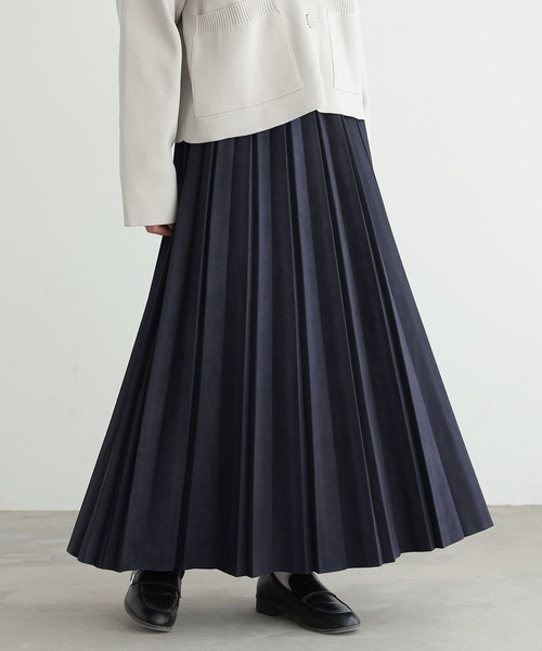 セール】『フェイクスエードランダムプリーツスカート』（スカート