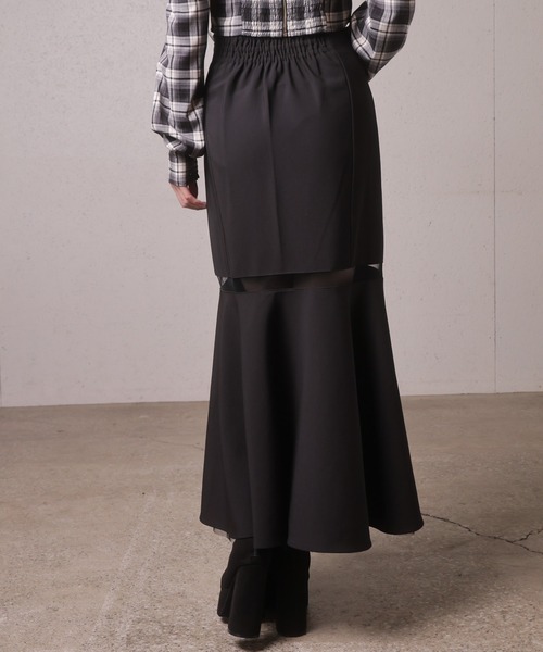 LIPSERVICE（リップサービス）の「シアーラインラッフルロングスカート（スカート・レディース・アイボリー/ブラック/その他1・S/M）」の14枚目の写真