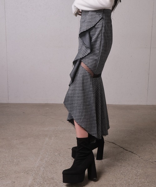 LIPSERVICE（リップサービス）の「シアーラインラッフルロングスカート（スカート・レディース・アイボリー/ブラック/その他1・S/M）」の20枚目の写真