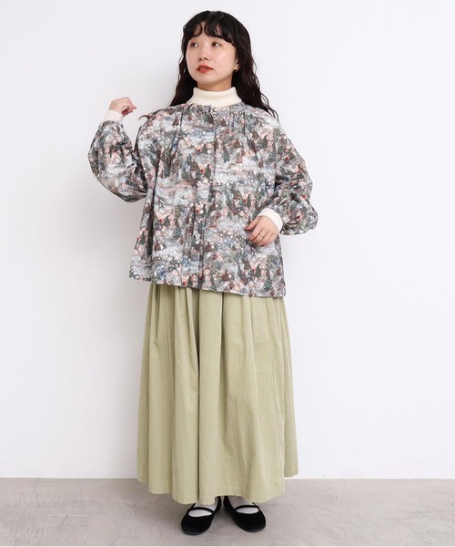 l'atelier du savon（アトリエドサボン）の「星くずと冬の街　シャツコールプリントブラウス（シャツ/ブラウス・レディース・ネイビー/ベージュ・FREE）」の18枚目の写真