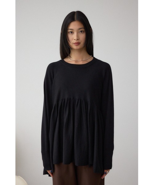 AZUL by moussy（アズールバイマウジー）の「ペプラムデザインニットトップス（ニット/セーター・レディース・ブラック/ブラウン/レッド・FREE）」の7枚目の写真