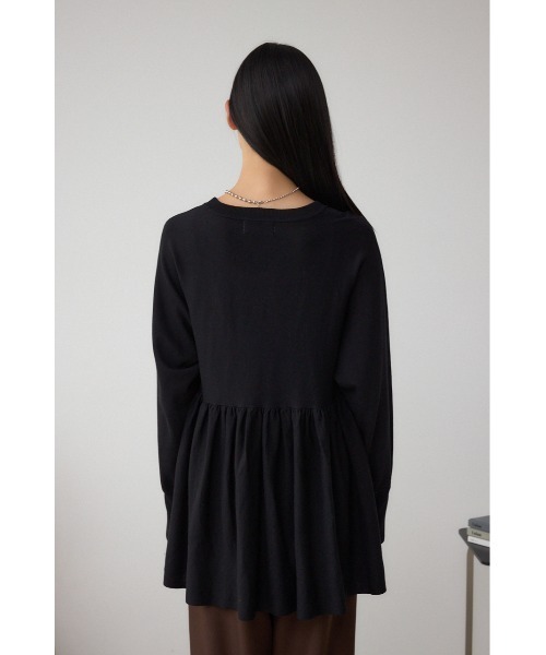 AZUL by moussy（アズールバイマウジー）の「ペプラムデザインニットトップス（ニット/セーター・レディース・ブラック/ブラウン/レッド・FREE）」の9枚目の写真