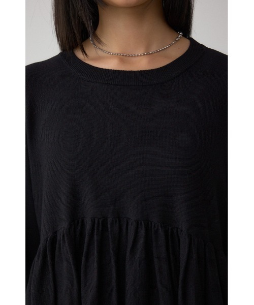 AZUL by moussy（アズールバイマウジー）の「ペプラムデザインニットトップス（ニット/セーター・レディース・ブラック/ブラウン/レッド・FREE）」の10枚目の写真