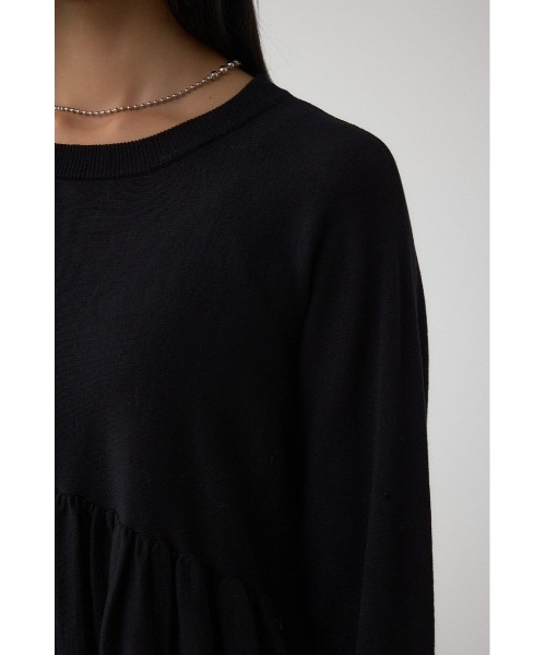 AZUL by moussy（アズールバイマウジー）の「ペプラムデザインニットトップス（ニット/セーター・レディース・ブラック/ブラウン/レッド・FREE）」の11枚目の写真