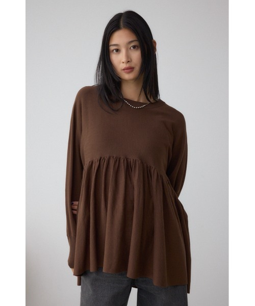 AZUL by moussy（アズールバイマウジー）の「ペプラムデザインニットトップス（ニット/セーター・レディース・ブラック/ブラウン/レッド・FREE）」の15枚目の写真