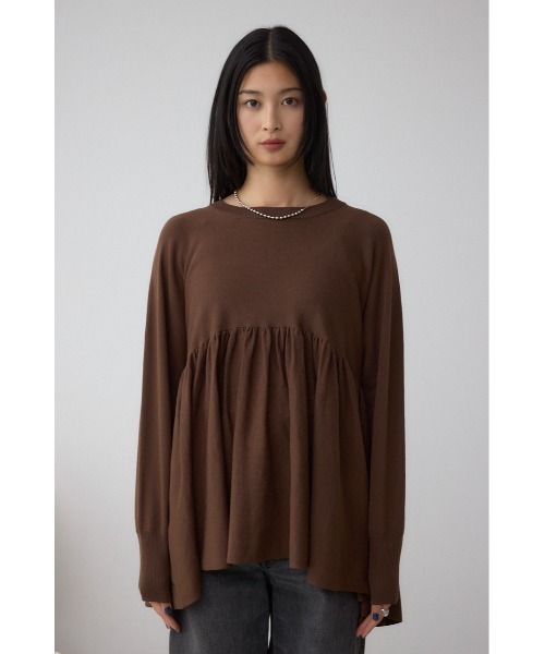 AZUL by moussy（アズールバイマウジー）の「ペプラムデザインニットトップス（ニット/セーター・レディース・ブラック/ブラウン/レッド・FREE）」の17枚目の写真