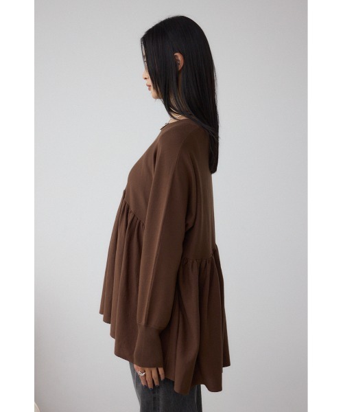 AZUL by moussy（アズールバイマウジー）の「ペプラムデザインニットトップス（ニット/セーター・レディース・ブラック/ブラウン/レッド・FREE）」の18枚目の写真