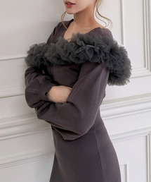 ROYAL PARTY | many way チュールフリルVネックカーディガン(カーディガン/ボレロ)