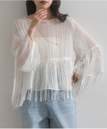 OandI（オーアンドアイ）の「フリンジヘムガーゼブラウス（シャツ/ブラウス）」