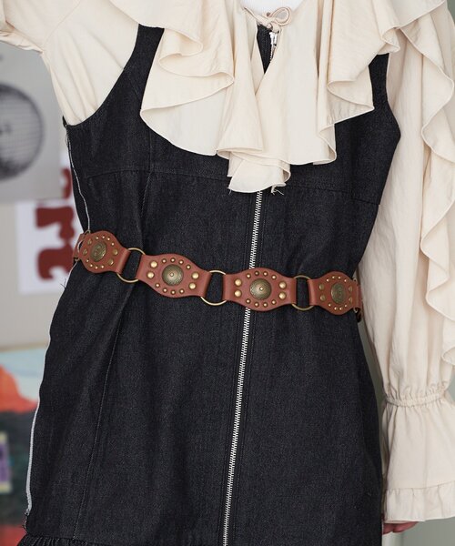 CIAOPANIC(チャオパニック)の「【neutral by ciaopanic】コンチョボタンベルト(ベルト・レディース・ブラック/ブラウン・ONE SIZE)」の10枚目の写真