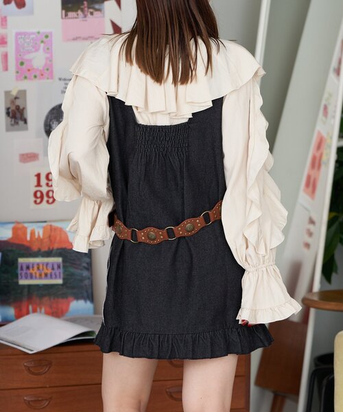 CIAOPANIC(チャオパニック)の「【neutral by ciaopanic】コンチョボタンベルト(ベルト・レディース・ブラック/ブラウン・ONE SIZE)」の12枚目の写真